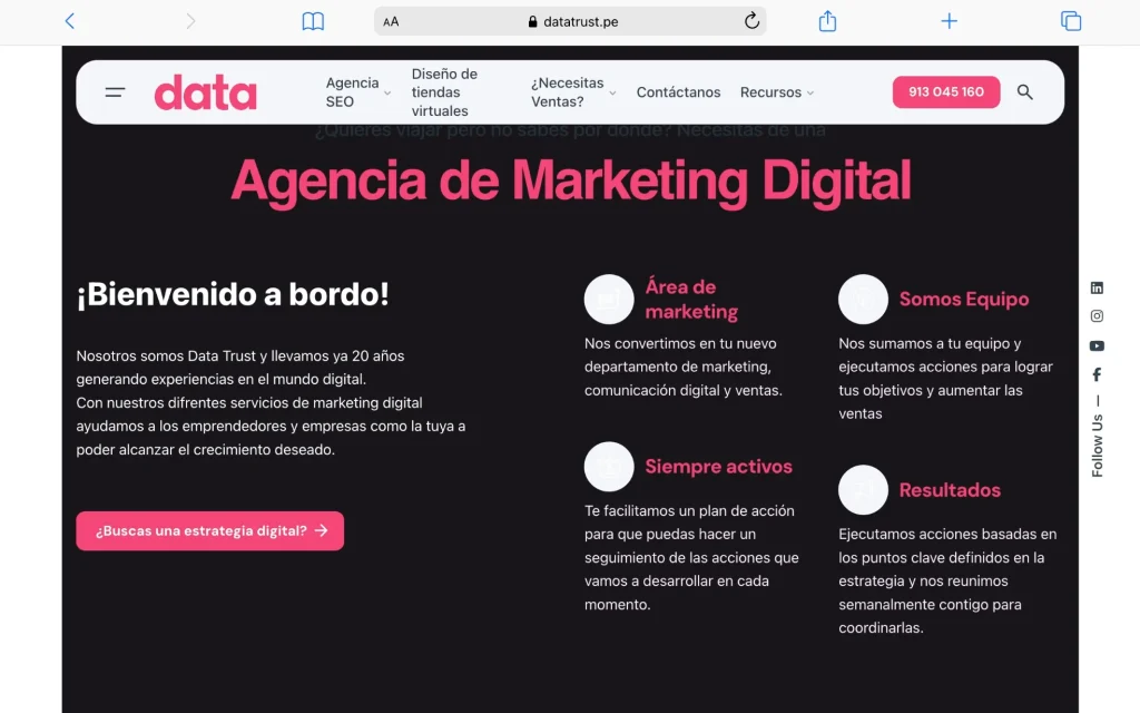 Las 8 mejores agencias de marketing digital en Perú Macbook Air www.datatrust.pe Macbook air www. Datatrust. Pe